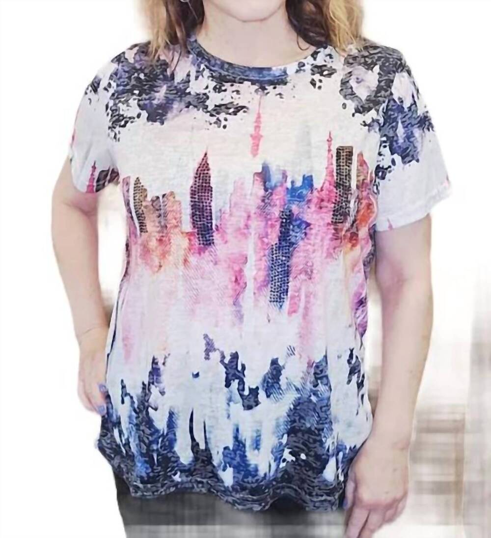 NEW PICADILLY embellished tee shirt in white multi